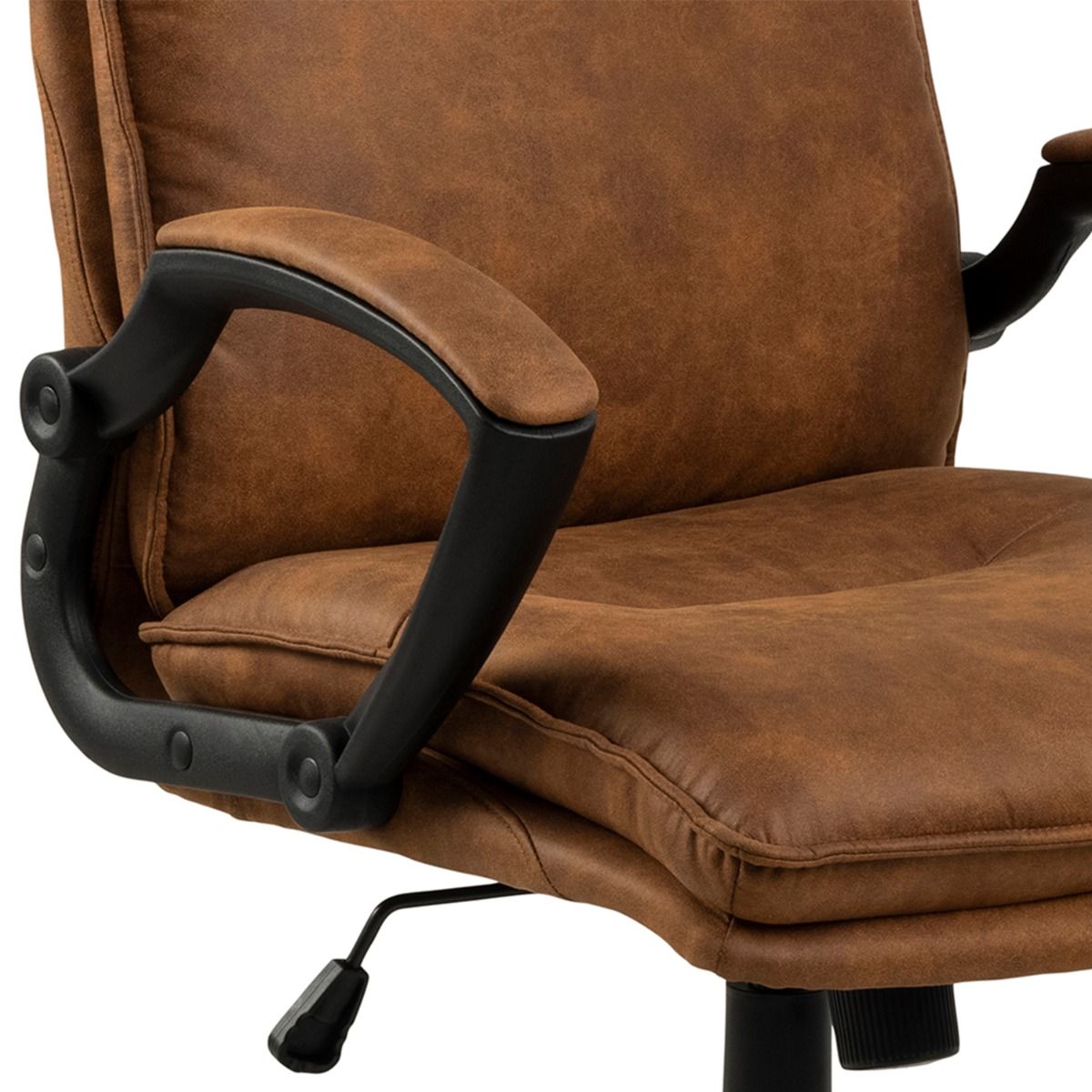 Brad Swivel Desk Chair with Armrest in Brown