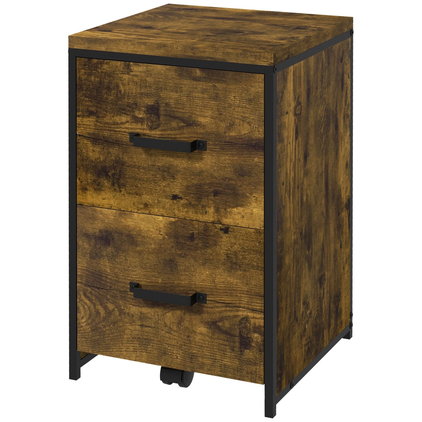 Vinsetto 2-Drawer Industrial Style Rustic Filing Cabinet