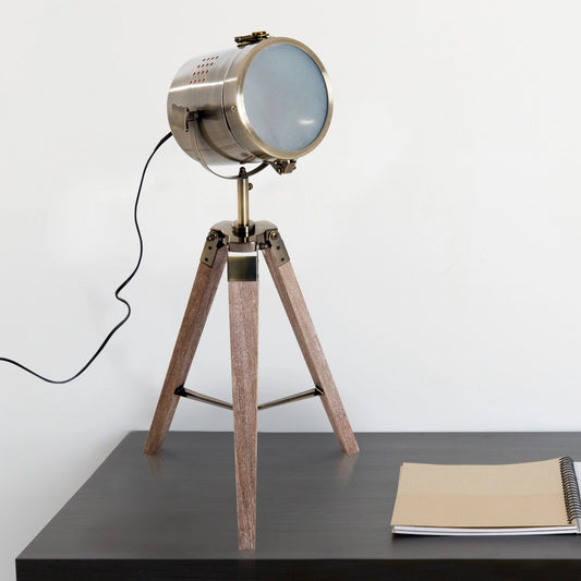 Vintage Searchlight Style Tripod Table Desk Lamp