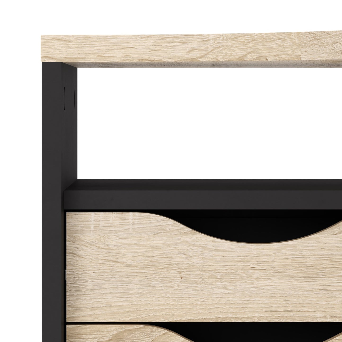 Black Wooden L Shaped Desk with Storage - Function Plus