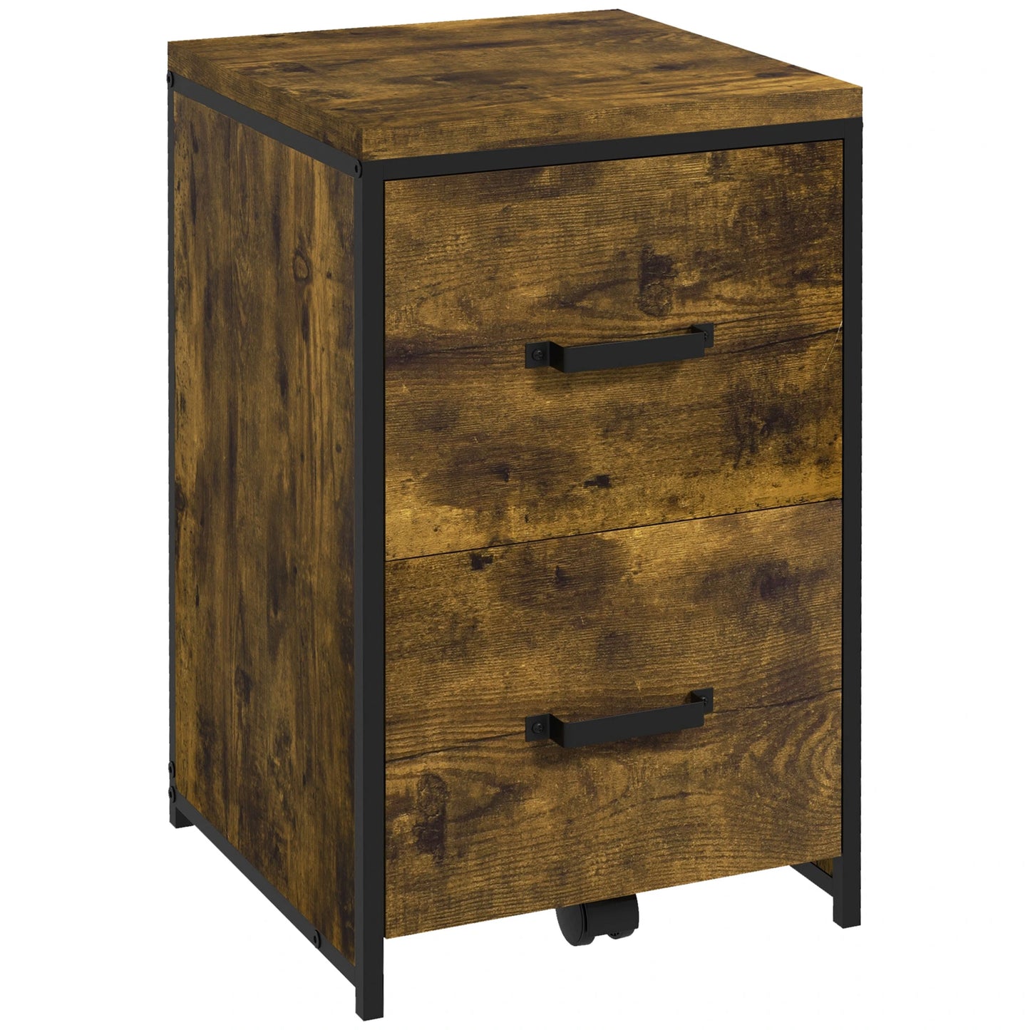 Vinsetto 2-Drawer Industrial Style Rustic Filing Cabinet