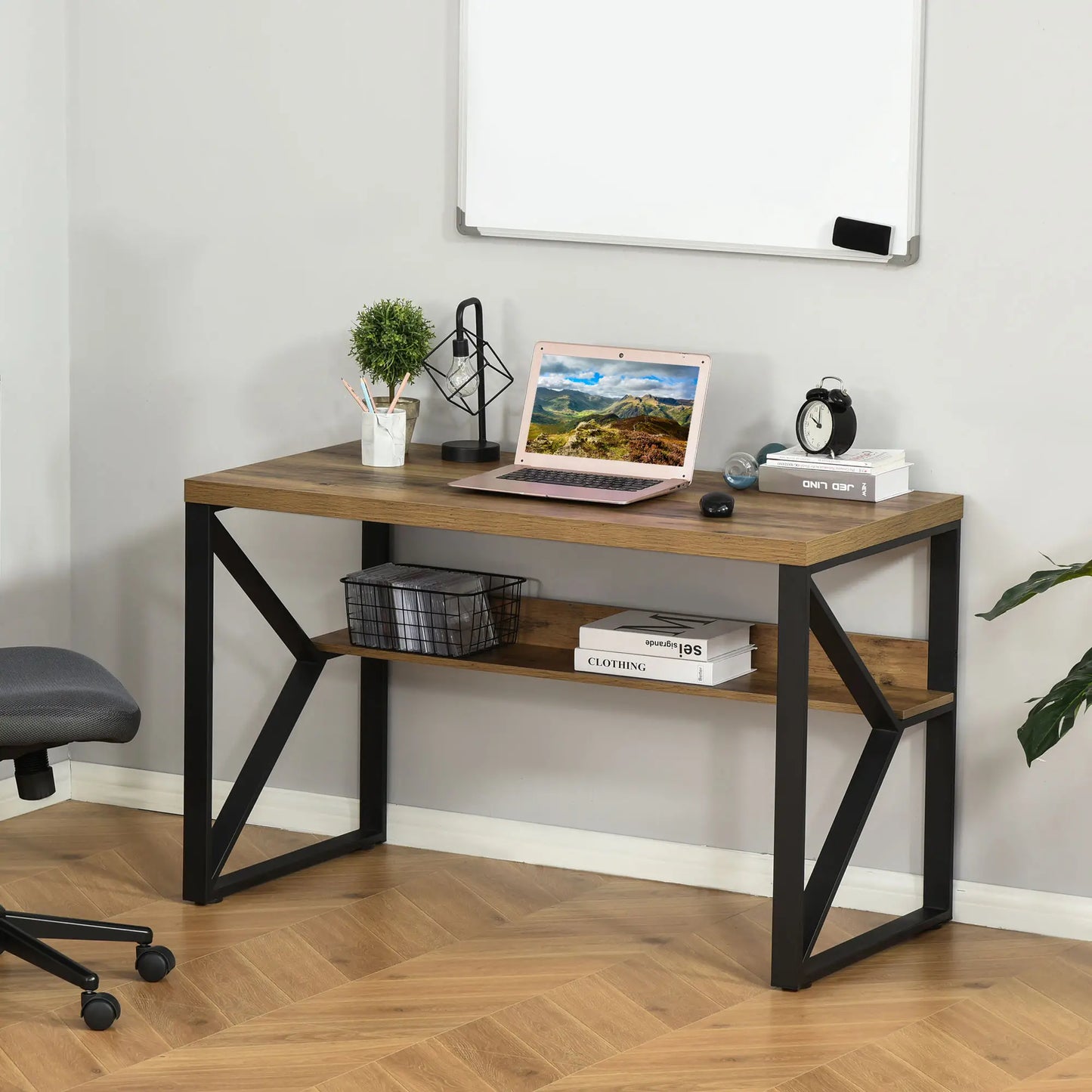 Computer Desk Workstation with Storage Shelf